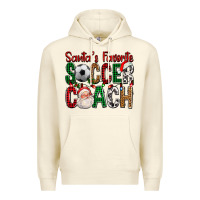 Sandshell Santa's Favorite Soccer Coach For Christmas Premium Hoodie - FaDigitalArtStudio