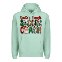 Seafoam Santa's Favorite Soccer Coach For Christmas Premium Hoodie - FaDigitalArtStudio