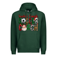 Sports Green Santa's Favorite Soccer Coach For Christmas Premium Hoodie - FaDigitalArtStudio