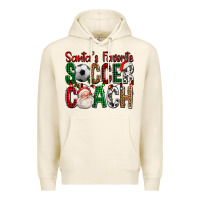 Tofu Santa's Favorite Soccer Coach For Christmas Premium Hoodie - FaDigitalArtStudio