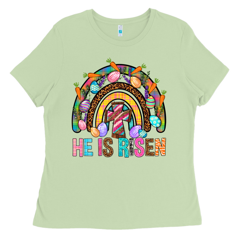 He Is Risen Rainbow Ladies Tee by BundleAndBundleShop | Teevron