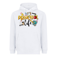 White Principal Life Heavyweight Hoodie - LillyAllenDesigns
