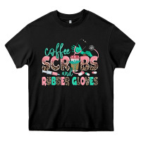 Black coffee scrubs and rubber gloves Heavy Core Tee - MaliasSmallBusiness
