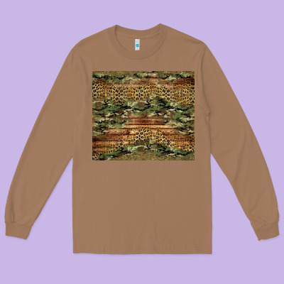Camo Leopard And Glitter Tumbler Long Sleeve Tee Designed By Jasminsmagicworld
