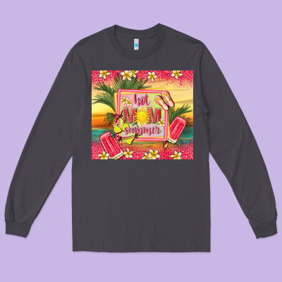 Hot Mom Summer Long Sleeve Tee Designed By Tumblerdesignbyshophia