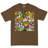 Cacao Mardi Gras coffee cups and donut with cowhide Premium Tee - BundleAndBundleShop