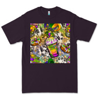 Plum Mardi Gras coffee cups and donut with cowhide Premium Tee - BundleAndBundleShop