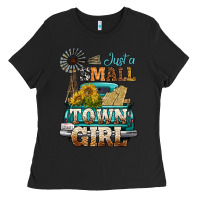Black Just A Small Town Girl Windmill Ladies Tee - BundleAndBundleShop