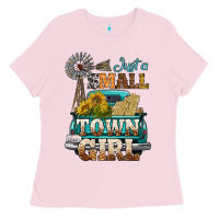 Bubblegum Pink Just A Small Town Girl Windmill Ladies Tee - BundleAndBundleShop