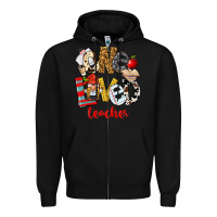 Black One Loved Teacher Zipper Hoodie - FaDigitalArtStudio