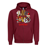 Burgundy One Loved Teacher Zipper Hoodie - FaDigitalArtStudio