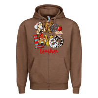 Chestnut One Loved Teacher Zipper Hoodie - FaDigitalArtStudio