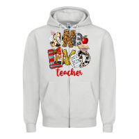 Dove Grey One Loved Teacher Zipper Hoodie - FaDigitalArtStudio
