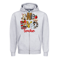 Heather Grey One Loved Teacher Zipper Hoodie - FaDigitalArtStudio