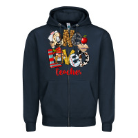 Navy One Loved Teacher Zipper Hoodie - FaDigitalArtStudio