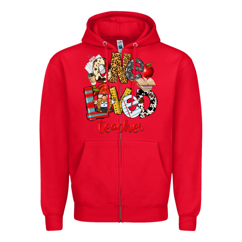One Loved Teacher Zipper Hoodie by FaDigitalArtStudio | Teevron