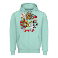 Seafoam One Loved Teacher Zipper Hoodie - FaDigitalArtStudio
