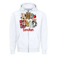 White One Loved Teacher Zipper Hoodie - FaDigitalArtStudio