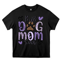 Black best dog mom ever Heavy Core Tee - MaliasSmallBusiness