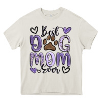 Cream best dog mom ever Heavy Core Tee - MaliasSmallBusiness