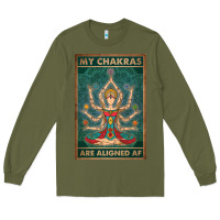 Army Green my chakras are aligned af vintage yoga meditation Long Sleeve Tee - tuanDangUi
