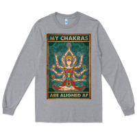 Heather Grey my chakras are aligned af vintage yoga meditation Long Sleeve Tee - tuanDangUi