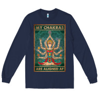 Navy my chakras are aligned af vintage yoga meditation Long Sleeve Tee - tuanDangUi