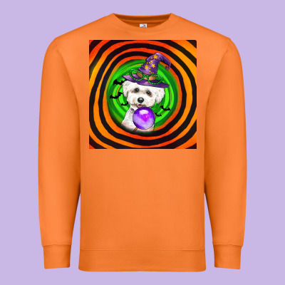 Halloween Bichons Frise Dog Premium Sweatshirt Designed By Lillyallendesigns