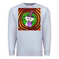Heather Grey halloween bichons frise dog Premium Sweatshirt - LillyAllenDesigns