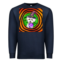 Navy halloween bichons frise dog Premium Sweatshirt - LillyAllenDesigns