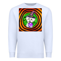 White halloween bichons frise dog Premium Sweatshirt - LillyAllenDesigns
