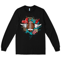 Black Football ball leopard glitter Long Sleeve Tee - HowdyJamesFarm
