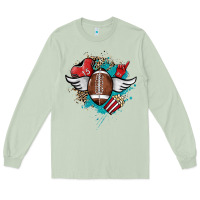 Matcha Football ball leopard glitter Long Sleeve Tee - HowdyJamesFarm