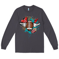 Smoke Football ball leopard glitter Long Sleeve Tee - HowdyJamesFarm