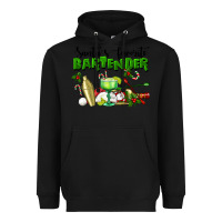 Black Santa's Favorite Bartender Heavyweight Hoodie - LillyAllenDesigns