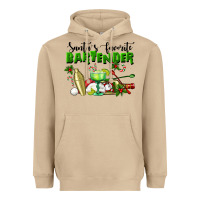 Mushroom Santa's Favorite Bartender Heavyweight Hoodie - LillyAllenDesigns