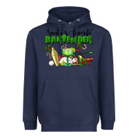 Navy Santa's Favorite Bartender Heavyweight Hoodie - LillyAllenDesigns
