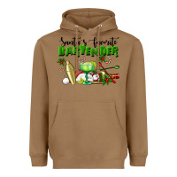 Toasted Coconut Santa's Favorite Bartender Heavyweight Hoodie - LillyAllenDesigns