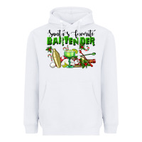 White Santa's Favorite Bartender Heavyweight Hoodie - LillyAllenDesigns