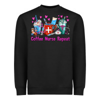 Black Coffee Nurse Repeat Nurse Coffee Cups Heavyweight Sweatshirt - FaDigitalArtStudio