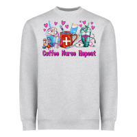 Heather Grey Coffee Nurse Repeat Nurse Coffee Cups Heavyweight Sweatshirt - FaDigitalArtStudio