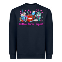 Navy Coffee Nurse Repeat Nurse Coffee Cups Heavyweight Sweatshirt - FaDigitalArtStudio