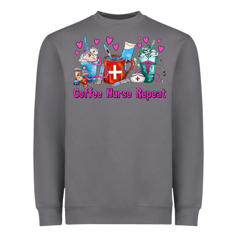 Coffee Nurse Repeat Nurse Coffee Cups Heavyweight Sweatshirt by FaDigitalArtStudio | Teevron