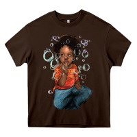 Chocolate Brown afro black boy Heavy Core Tee - NancyCooperArtShop