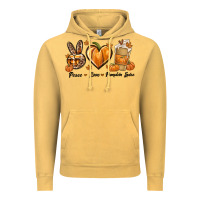 Vintage Mustard Peace Love Pumpkin Spice Vintage Hoodie - texasbilliewilder