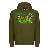 Army Green one lucky mama Premium Hoodie - FaDigitalArtStudio