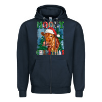 Navy mooey christmas heifer Zipper Hoodie - FaDigitalArtStudio
