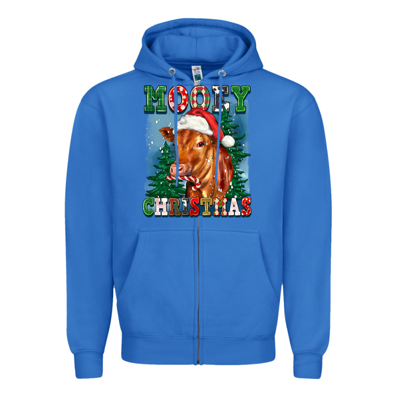 Mooey Christmas Heifer Zipper Hoodie by FaDigitalArtStudio | Teevron
