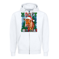 White mooey christmas heifer Zipper Hoodie - FaDigitalArtStudio