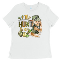 White The Hunt Is On Ladies Tee - BundleAndBundleShop